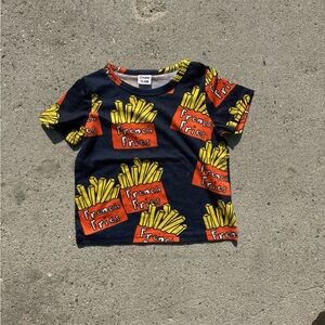 PatPat French Fries Print Kids T-Shirt - Navy and Yellow